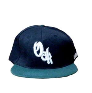 Men Oak Fitied City Caps Flat Brim Black/Green Hat